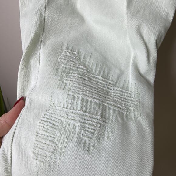 Anthropologie Pilcro Hyphen Distressed Chinos Size 25 Mint Mid Rise Relaxed Boho - Picture 3 of 11